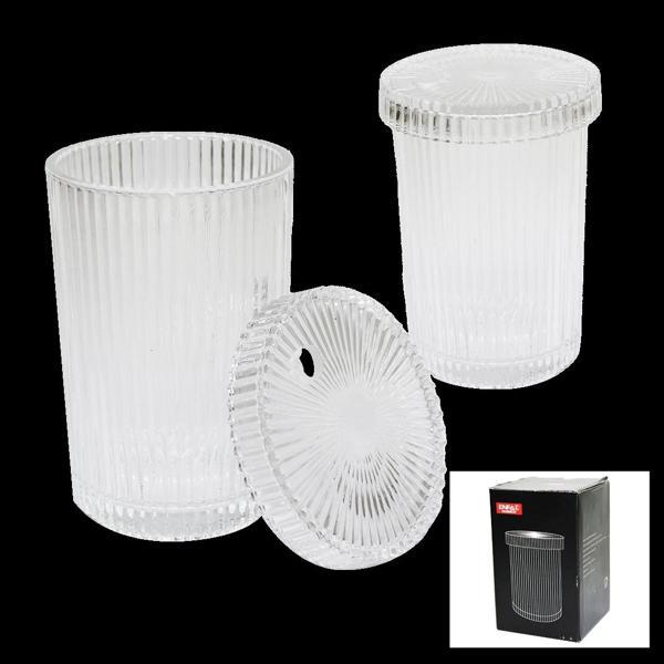 ÇİZGİLİ - CAM BARDAK KAPAKLI - PİPETLİ - ORİGAMİ SİTİLKAHVE - SUNUM - MEŞRUBAT (5365) - Image 1