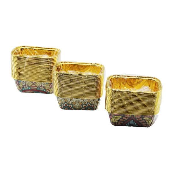 20 PCS GOLD - FOLYOLUDİKDÖRTGEN - KALIN MUFFİN KAĞIT KEK KAPSÜLÜ (5365) - Image 1