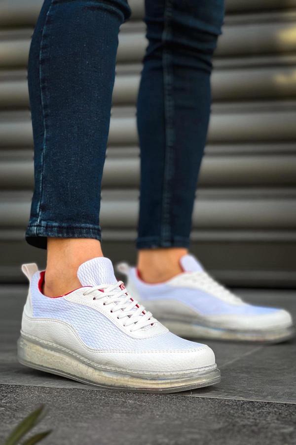 CH181 - RRT İpekyol  Erkek Ayakkabı BEYAZ / KIRMIZI - Image 1