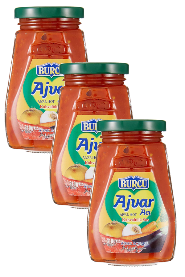 Burcu Ajvar Acı Kahvaltılık Sos 310 gr x 3 Adet - Image 1