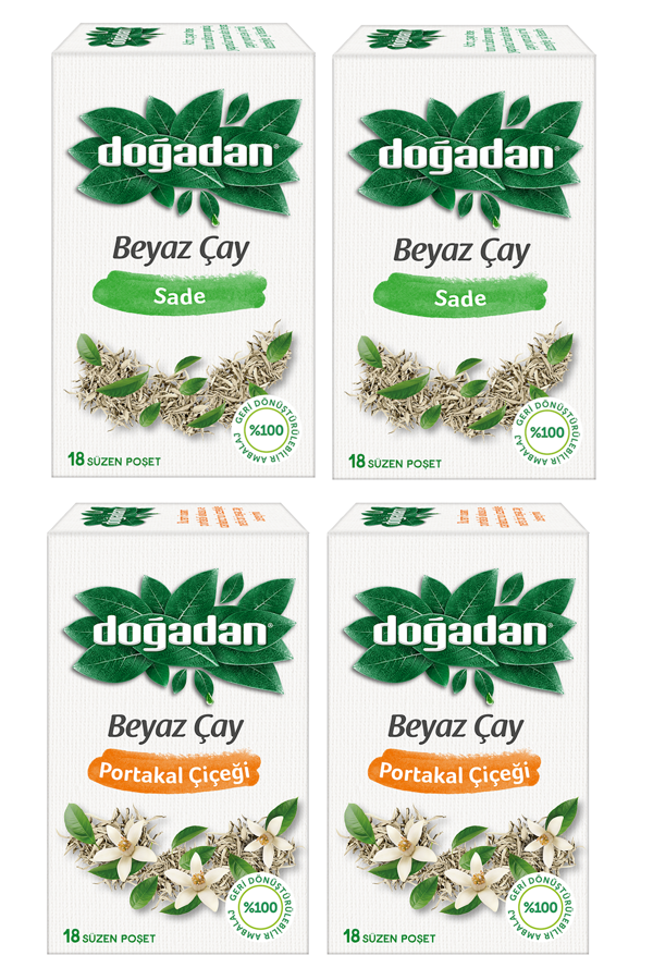 Doğadan Beyaz Çay Sade & Portakal Çiçeği 18'li x 4 Adet - Image 1