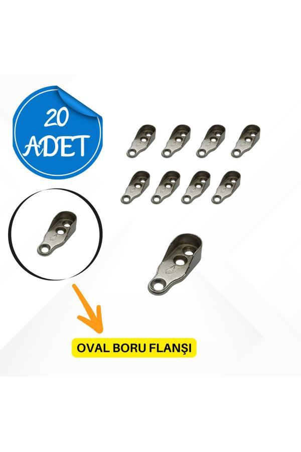 Raymobaks Oval Flanş | Oval Elbise Askı Borusu Tutucu | 20'Li Set | Dayanıklı Ve Pratik - Image 1
