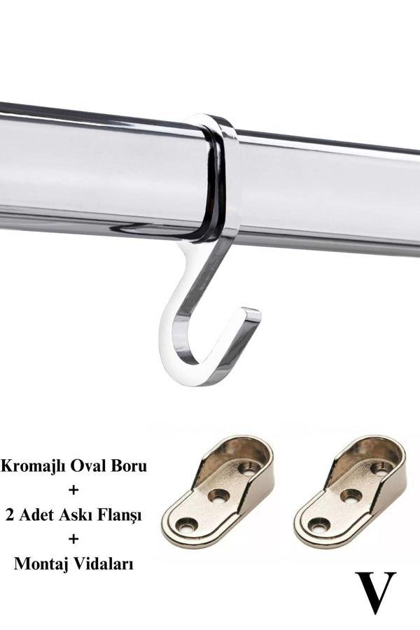 V Ticaret Gardrop Askı Borusu Dolap İçi Askı Borusu Kromajlı Boru ( Özel Ölçünüzü Mesajla Bildirin Lütfen ) - Image 1
