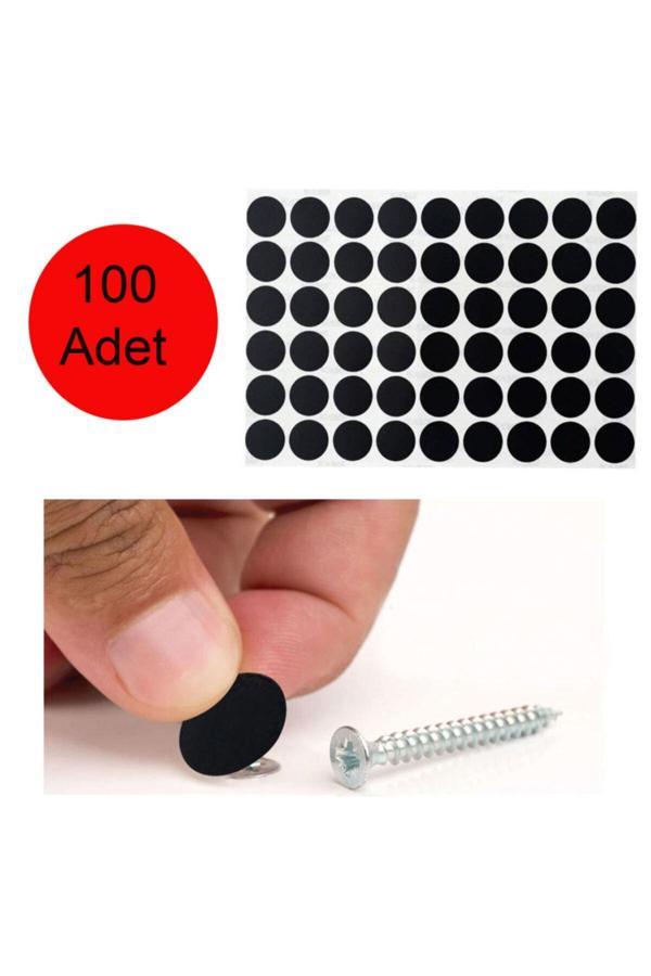 Nobel Yapışkanlı Vida Tapası Siyah Vida Kapatıcı Kapağı (100 Adet) - Image 1