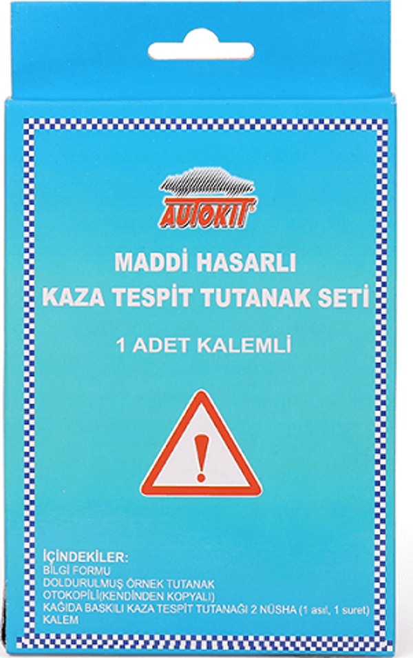 Autokit Kaza Tespit Tutanak Seti 1 Adet Kalemli - Image 1