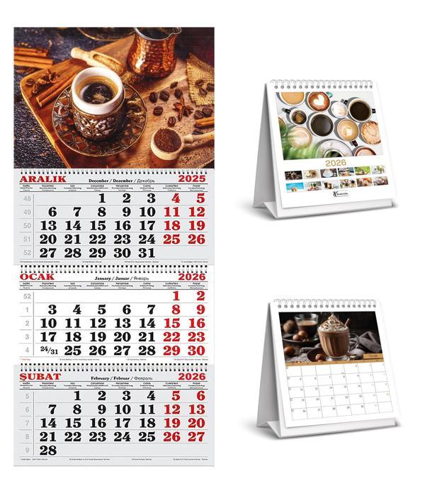 2026 Yılı Gemici Takvimi ve 1 Adet Masa Takvimi -Kahve - Image 1