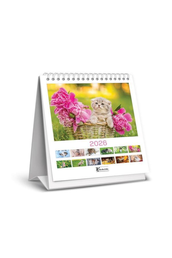 Keskin 2026-Kare Masa Takvimi - Kediler - Image 1