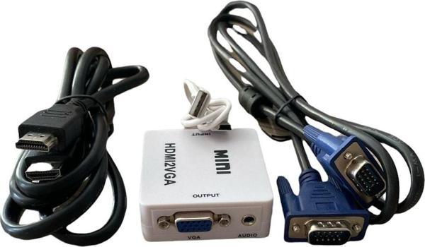 Ncp Hdmı To Vga Görüntü Ve Ses Dönüştürücü Çevirici+Hdmı Kablo+Vgakablo - Image 1
