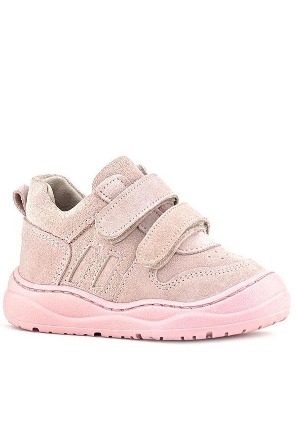 Rakerplus Schaggy Hakiki Deri Pudra Pembe Cırtlı Bebek Spor Ayakkabı - Image 1