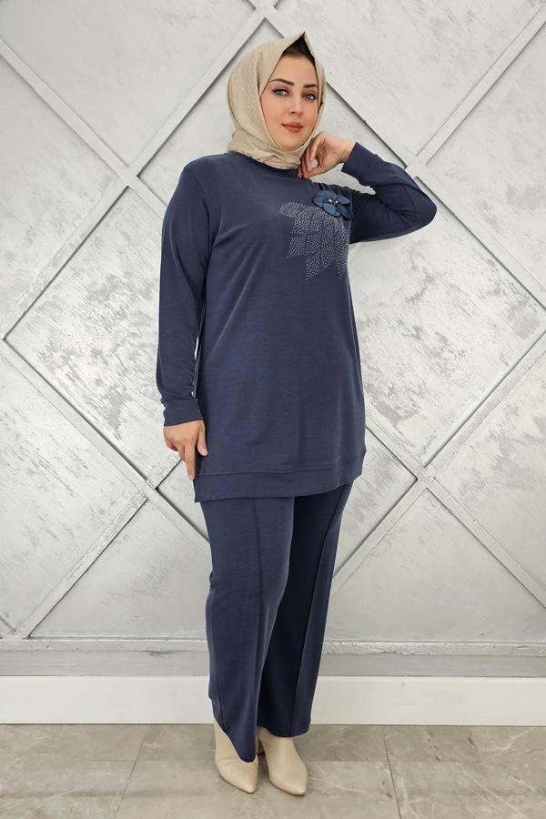 KADIN DİKME VE TAŞ DETAYLI TESETTÜR TAKIM - Image 1