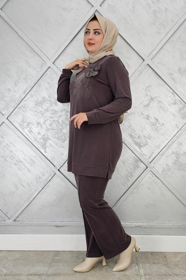 KADIN DİKME VE TAŞ DETAYLI TESETTÜR TAKIM - Image 1