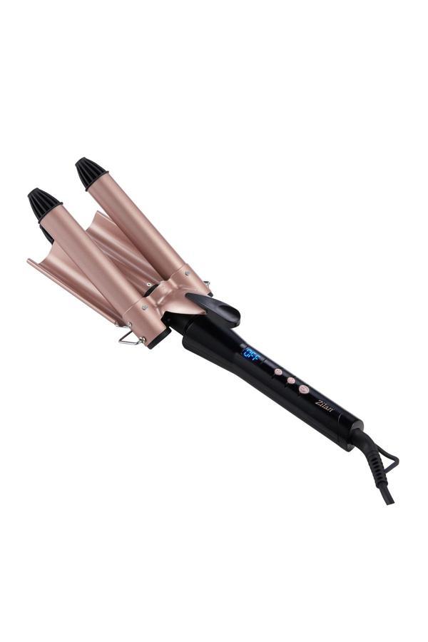 ZLN9198 3'lü Seramik Saç Maşası | Su Dalgası 3x25mm | Saç Şekillendirici | 5 Seviye Isı Ayarı Led - Image 1