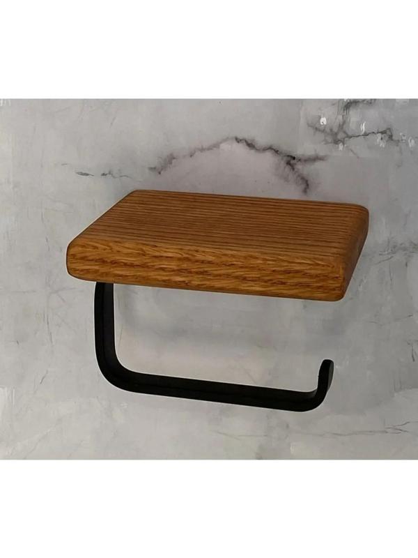 Adnoss Lüks Selvi Kağıtlık Siyah Pirinç Ahşap - Ahşap Siyah - Wc Kağıtlık  - Image 1