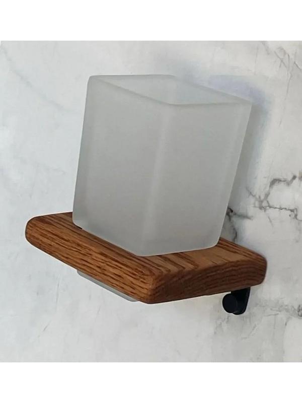 Adnoss Lüks Selvi Diş Fırçalık Siyah Pirinç Ahşap - Ahşap Siyah - Image 1