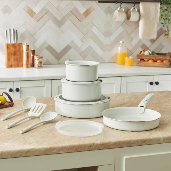 Karaca X Refika Swiss Crystal Easy Clip İndüksiyon Tabanlı 12 Parça Tencere Seti Pure White - Image 1