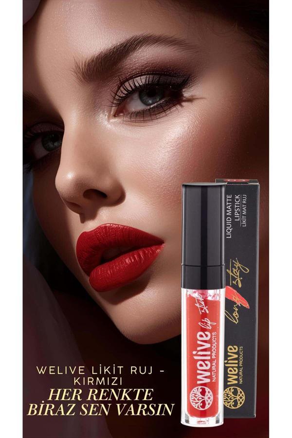 Welive Likit Mat Ruj Kırmızı 5 Ml – Uzun Süre Kalıcı, Yoğun Renkli & Doğal Formül - Image 1