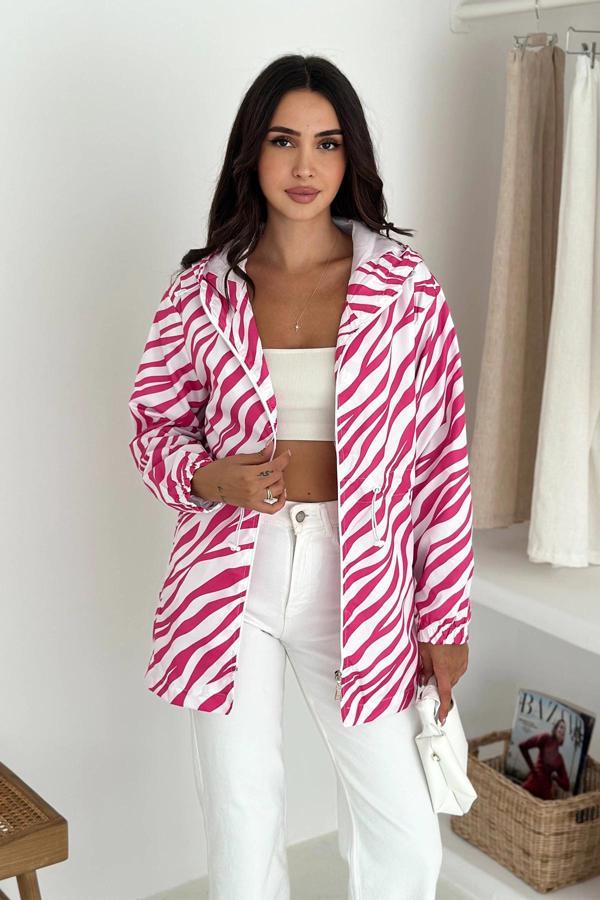 Uzun Astarlı Yağmurluk Pembe - Image 1