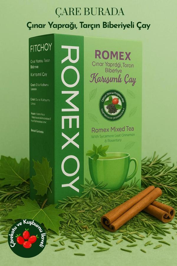 Fitchoy - Çınar Yaprağı, Biberiye, Tarçınlı Çay 90 gr × 45 Adet (Çörekotu & Kuşburnu İlaveli) - Image 1