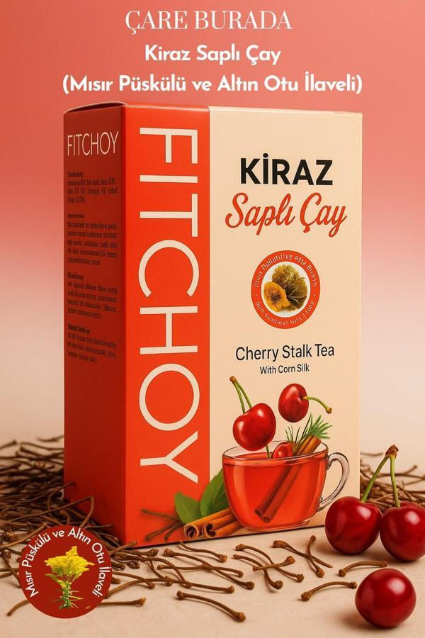 Fitchoy - Kiraz Saplı Çay 90 Gr × 45 Adet (Altın Otu & Mısır Püskülü İlaveli) - Image 1