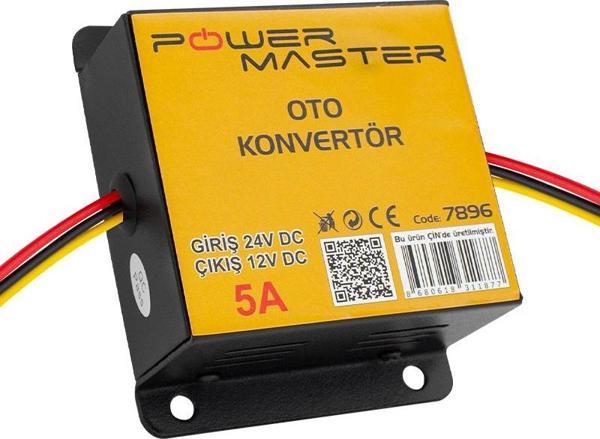 POWERMASTER PM-7896 24V DC / 12V DC 5 AMPER OTO KONVERTÖR - Image 1