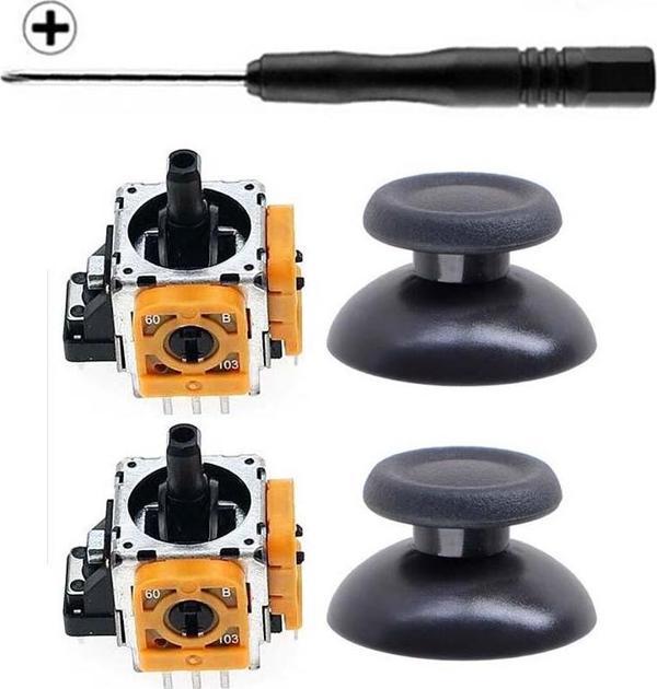 PS4 Analog Motor ve Topuz 2+2 Set PS4 Tornavida Playstation 4 Kol Tamir Seti Yedek Parça - Image 1