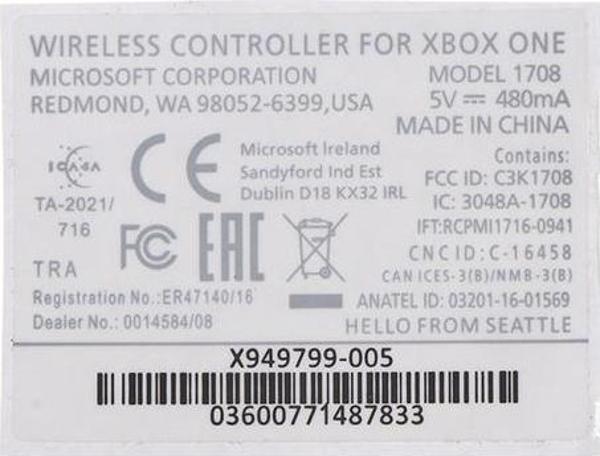 XBOX One XBOX Elite Kol Tamir Etiketi Yedek Parça XBOX Kol Tamir Sticker Beyaz - Image 1