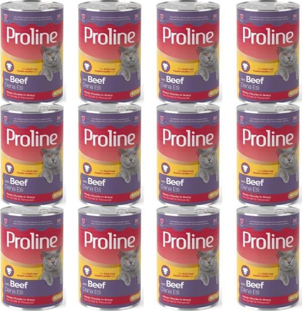 Proline Dana Etli Sos İçinde Et Parçacıklı Yetişkin Kedi Konserve x 12 Adet - Image 1