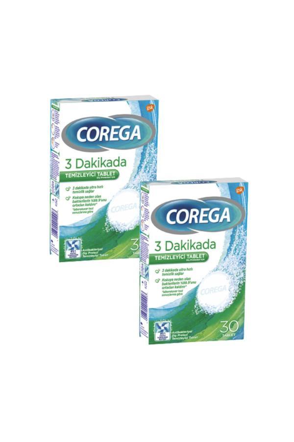 Corega 3 Dakikada Diş Protezi Temizleyici Tablet 30 Tablet (2 Adet) - Image 1