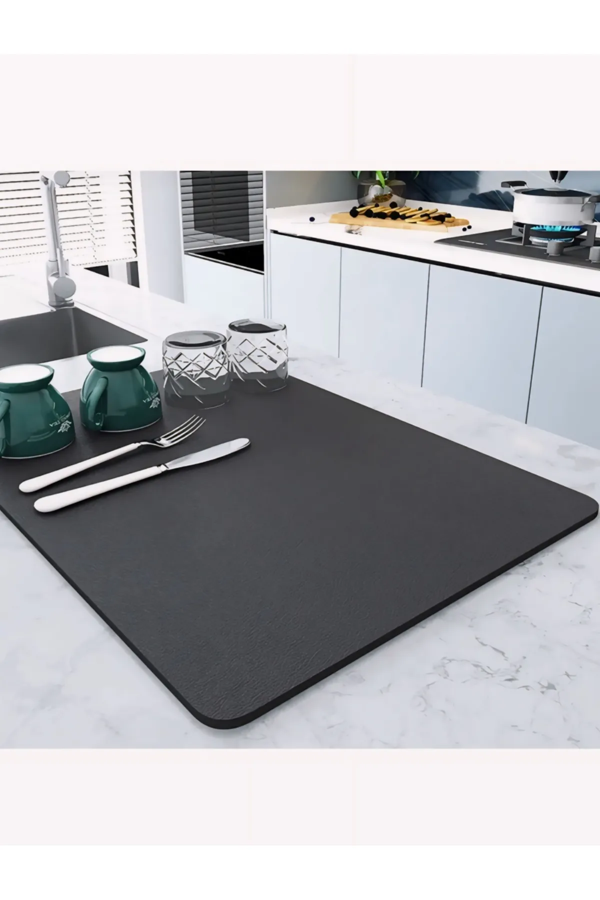 Kaymaz Tabanlı Çok Amaçlı Su Emici Sihirli Tezgah Üstü Bulaşık Yıkama Kurulama Kurutma Matı - Image 1