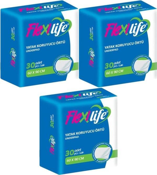 Flexi Life Kedi - Köpek - Evcil Hayvan Çiş Tuvalet Eğitim Pedi 60*90CM 90 Adet (3PK*30) - Image 1