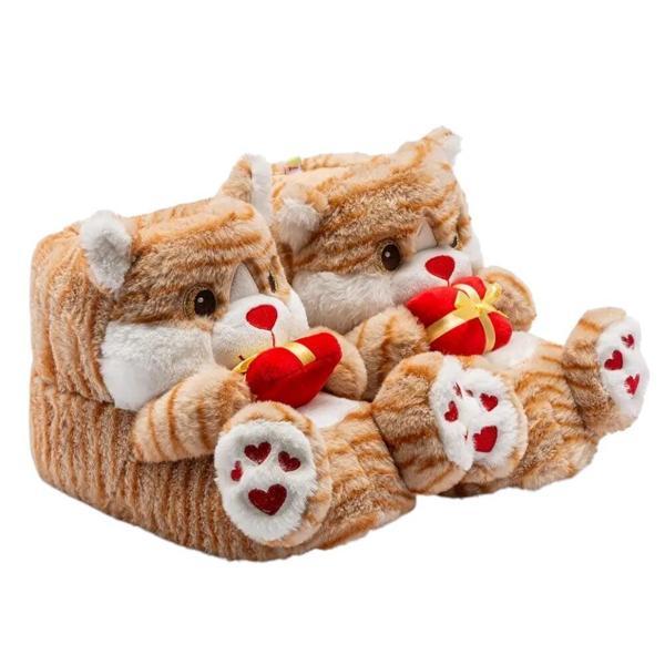 Twigy GG0547 Tw Cati Bej Hayvan Figürlü Kadın Panduf - Image 1