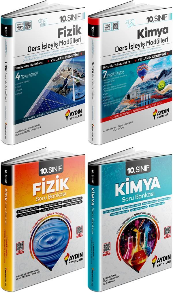Aydın 2025 10. Sınıf Fizik + Kimya Ders Anlatım Fasikülleri + Konu Özetli Soru 4 Kitap - Aydın Yayınları - Image 1