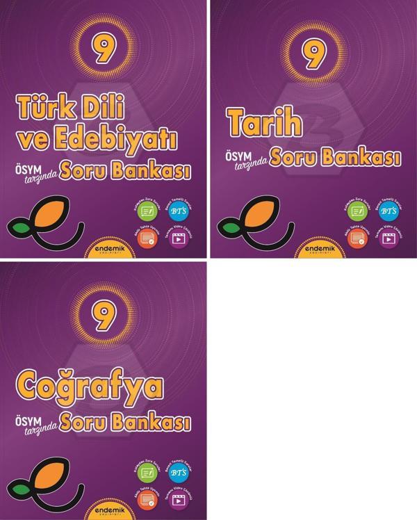 Endemik 2026 9. Sınıf Türk Dili + Tarih + Coğrafya Soru Seti 3 Kitap Güncel Müfredat - Endemik Yayınları - Image 1