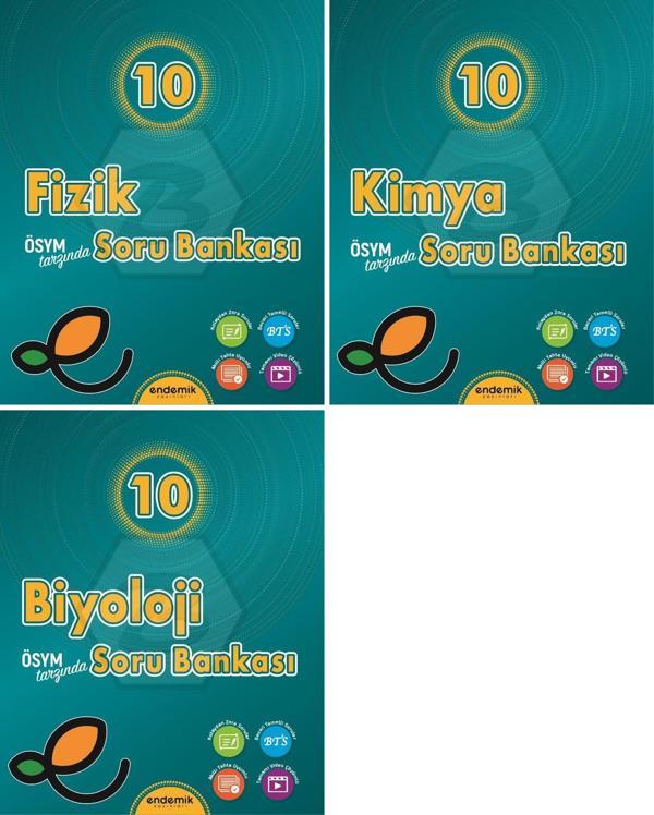 Endemik 2026 10. Sınıf Fizik + Kimya + Biyoloji Soru Seti 3 Kitap Güncel Müfredat - Endemik Yayınları - Image 1