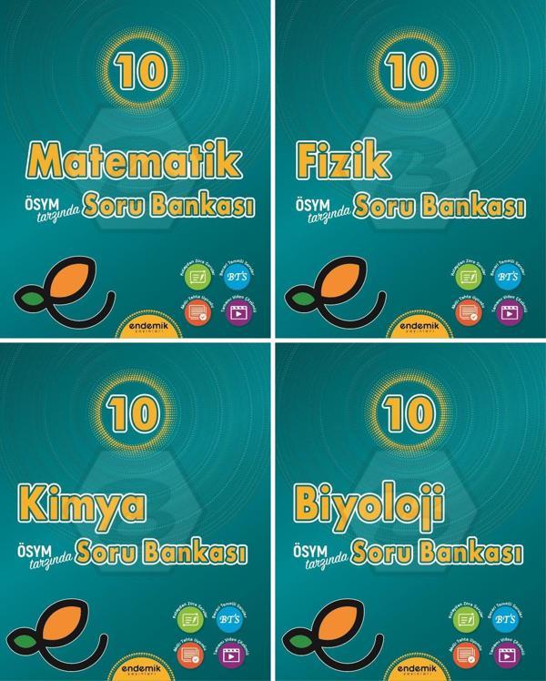 Endemik 2026 10. Sınıf Matematik + Fizik + Kimya + Biyoloji Soru Seti 4 Kitap Güncel Müfredat - Endemik Yayınları - Image 1