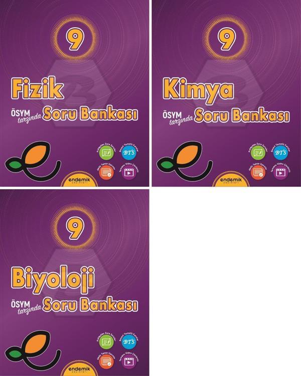 Endemik 2026 9. Sınıf Fizik + Kimya + Biyoloji Soru Seti 3 Kitap Güncel Müfredat - Endemik Yayınları - Image 1