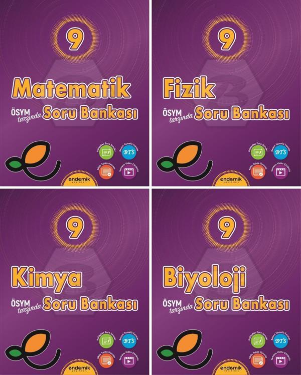 Endemik 2026 9. Sınıf Matematik + Fizik + Kimya + Biyoloji Soru Seti 4 Kitap Güncel Müfredat - Endemik Yayınları - Image 1