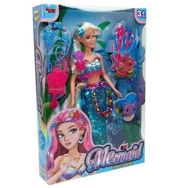 Vardem Kutulu 29Cm Aksesuarlı Deniz Kızı Bebek Mavi - Image 1