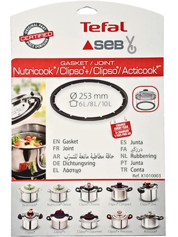 Tefal Nutricook Acticook Clipso Düdüklü Tencere 6-8-10 lt Lastik X1010003 - Image 1