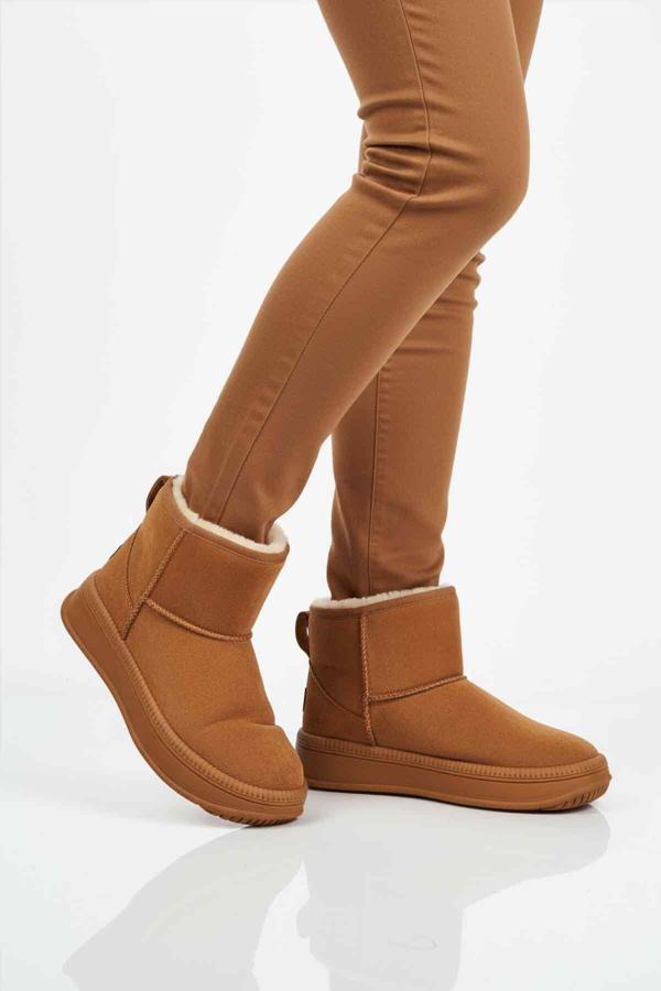 Taba Kürklü Soğuğa Dirençli Kaymaz Kadın Bot 25001 Z - Image 1