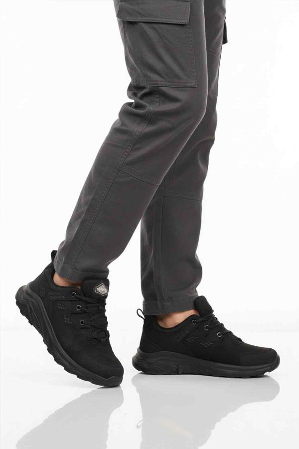 Siyah Nubuk Hakiki Deri Su Geçirmez Erkek Outdoor Ayakkabı M2040 M - Image 1