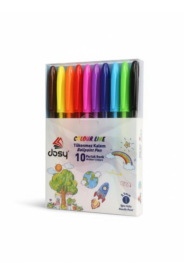 Dosy Tükenmez Kalem 10 Parlak Renk 0.7 Mm - Image 1