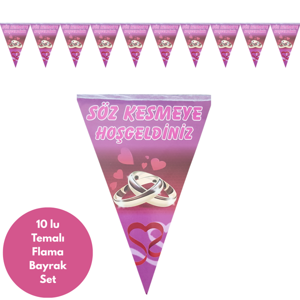 Söz Kesmeye Hoşgeldiniz Flama Bayrak Set Süs - Image 1