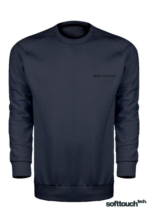 Blck & Premium Baskılı Softtouch Tech. 3 İplik İpeksi Doku Unisex Sweatshirt 3 İplik Şardonsuz - Image 1