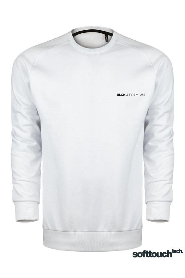 Blck & Premium Baskılı Softtouch Tech. 3 İplik İpeksi Doku Unisex Sweatshirt 3 İplik Şardonsuz - Image 1