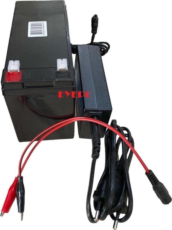 Ncpline Pilsan Uyumlu 12 Volt Aküler Için + 3.5 Amper Şarj Şarj Adaptör+Akü Set - Image 1