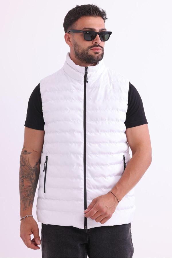 Erkek Taş Astarlı Rüzgar Geçirmez Şişme Yelek | M - Image 1
