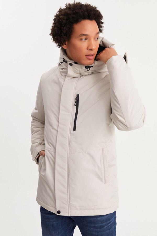 Erkek Taş Su Ve Rüzgar Geçirmez Kapüşonlu Kışlık Mont & Kaban & Parka | XL - Image 1