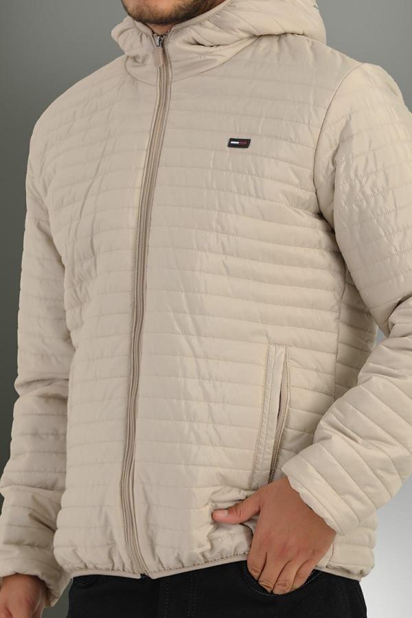 Erkek Bej Astarlı Rüzgar Geçirmez Spor Mont | S - Image 1