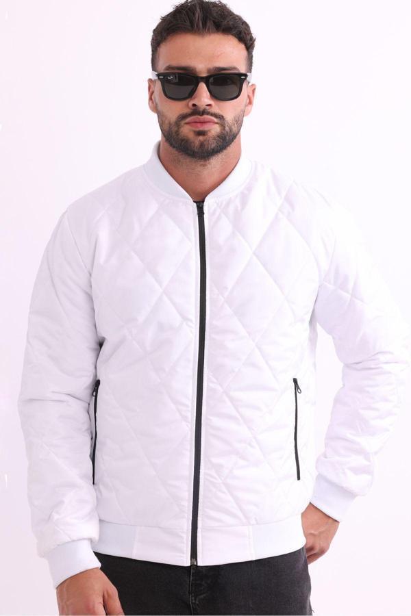 Erkek Kolej Yaka Su Ve Rüzgar Geçirmez Kapitone Desenli Elyaflı Mont | 2XL - Image 1